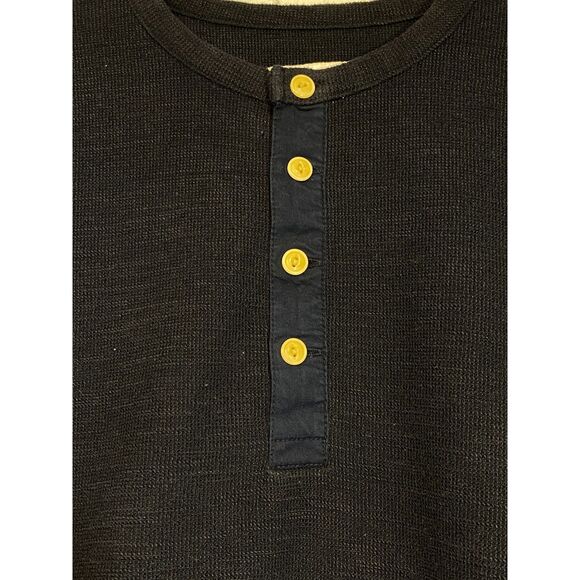 Goodfellow & Co Men's Henley Pullover Size M Long Sleeve 4 Button Navy Blue - Picture 5 of 11